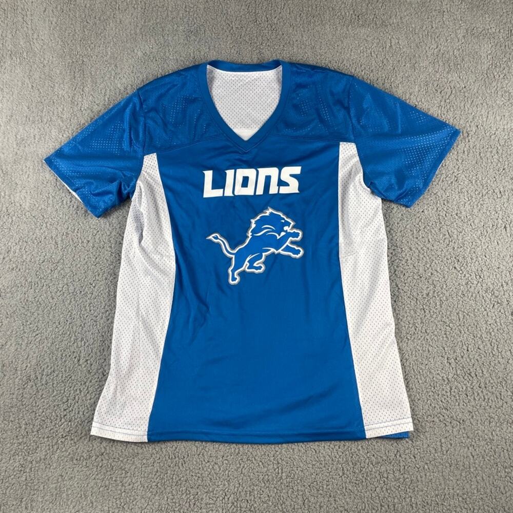 Detroit Tigers Men's Medium Blue White Agusta Reversible Flag Football Jersey